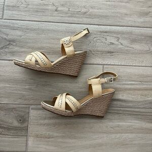 Jack Rogers Beige Wedge Sandals